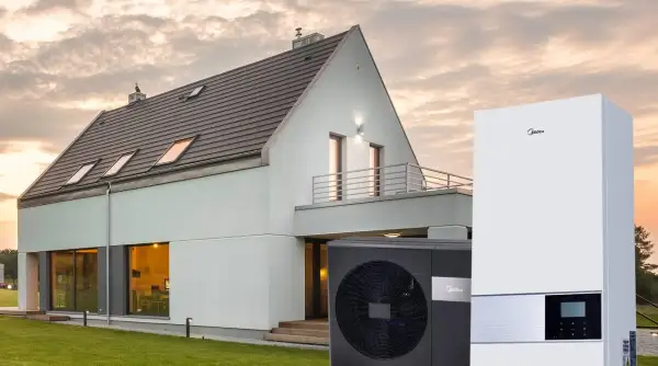 Midea oras-vanduo šilumos siurblys M-THERMAL ARCTIC HBT-A160/240CDS90GN8-B + MHA-V16W/D2RN8-B 16,0 kW (su integruotu 240l talpos boileriu)